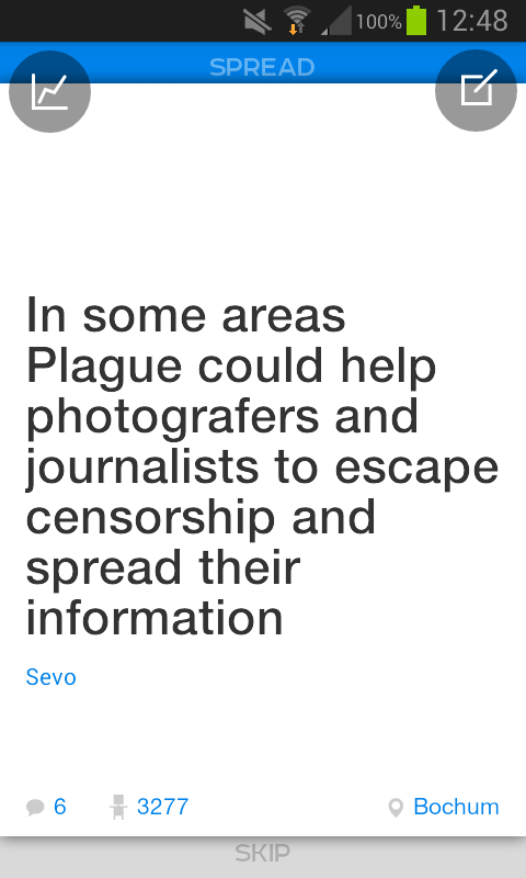Plague: App für ungefilterte Informationen (Screenshot: Dezember 2014)